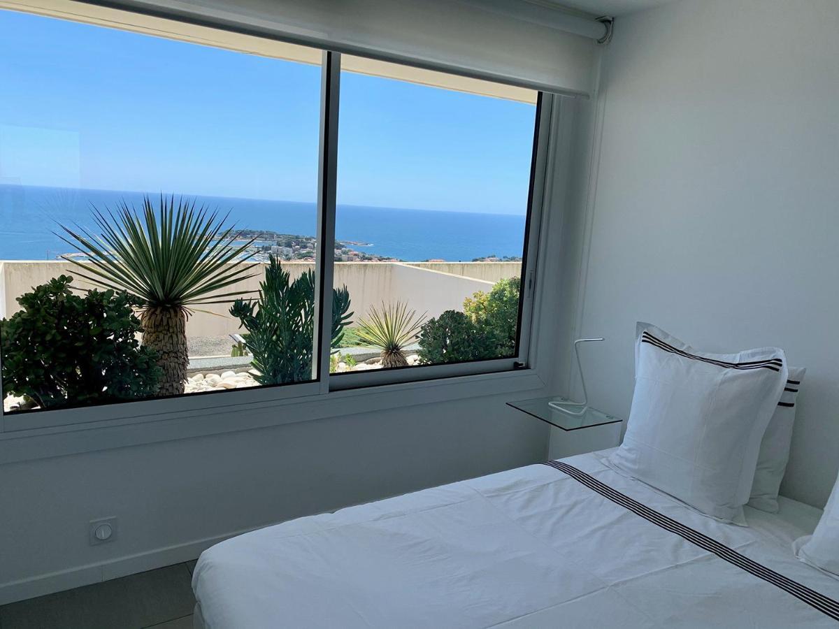 Design Apartment - Pool, Large Terrace And Panoramic Views Of Mediterranean Bandol Luaran gambar